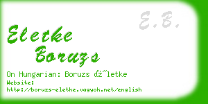 eletke boruzs business card